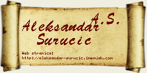 Aleksandar Suručić vizit kartica